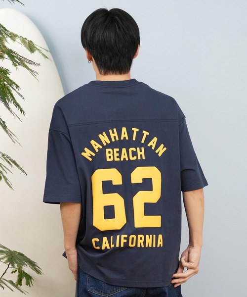 ムラサキスポーツ(ムラサキスポーツ)の「【ムラサキスポーツ限定】DEAR LAUREL/ディアローレル Tシャツ 半袖 バックプリント 抗菌防臭 UVケア 接触冷感 CAL FOOTBALL TEE D25S2106(Tシャツ/カットソー・メンズ・ネイビー/ホワイト/ブラック/サックスブルー・M/L/XL)」の22枚目の写真