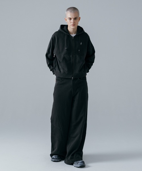 ajouter flow（アジューテフロー）の「【ajouter flow】af metal logo double zip-up hoodie（パーカー・メンズ・ブラック/グレー・M/L）」の9枚目の写真