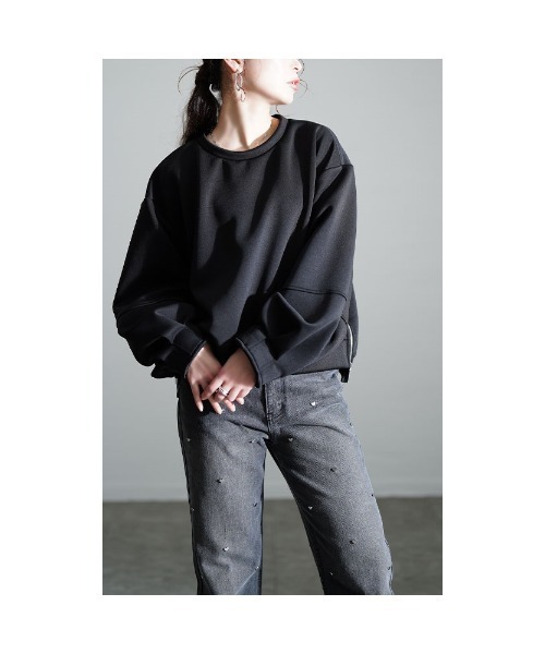 Sawa a la mode（サワアラモード）の「裾ZIPスウェットプルオーバー（スウェット・レディース・ブラック・FREE）」の5枚目の写真