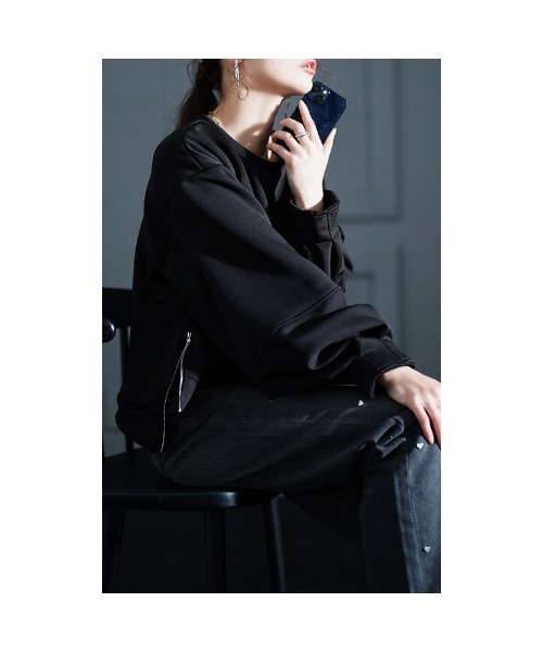 Sawa a la mode（サワアラモード）の「裾ZIPスウェットプルオーバー（スウェット・レディース・ブラック・FREE）」の15枚目の写真