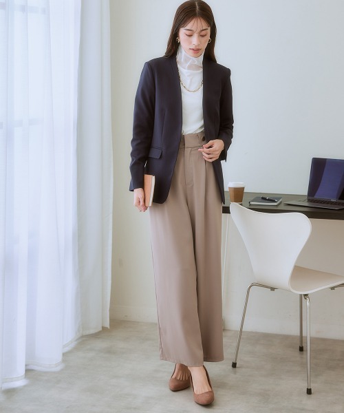 7days Life Styling（セブンデイズライフスタイリング）の「【しわになりにくい・ストレッチ】ハイウエスト金ボタンパンツ（とろみシリーズ）<大きいサイズ有>（スラックス・レディース・ブラック/ネイビー/モカ・LL/3L/S/M/L）」の6枚目の写真