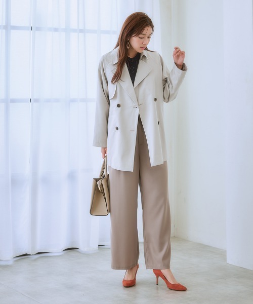 7days Life Styling（セブンデイズライフスタイリング）の「【しわになりにくい・ストレッチ】ハイウエスト金ボタンパンツ（とろみシリーズ）<大きいサイズ有>（スラックス・レディース・ブラック/ネイビー/モカ・LL/3L/S/M/L）」の7枚目の写真