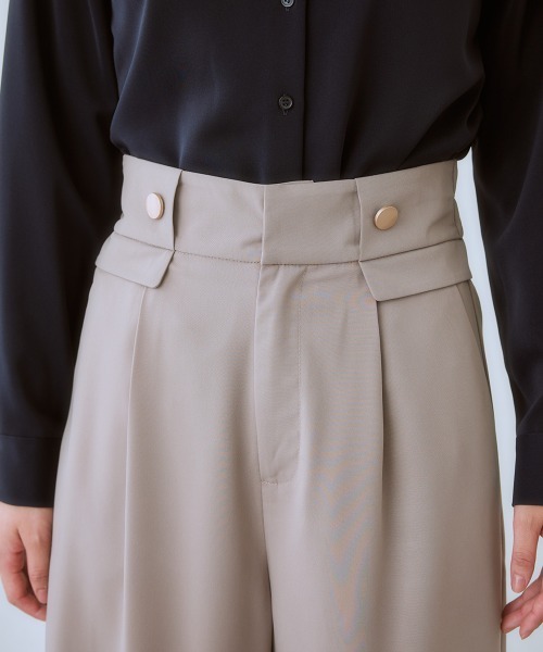 7days Life Styling（セブンデイズライフスタイリング）の「【しわになりにくい・ストレッチ】ハイウエスト金ボタンパンツ（とろみシリーズ）<大きいサイズ有>（スラックス・レディース・ブラック/ネイビー/モカ・LL/3L/S/M/L）」の16枚目の写真