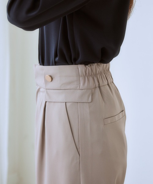 7days Life Styling（セブンデイズライフスタイリング）の「【しわになりにくい・ストレッチ】ハイウエスト金ボタンパンツ（とろみシリーズ）<大きいサイズ有>（スラックス・レディース・ブラック/ネイビー/モカ・LL/3L/S/M/L）」の17枚目の写真