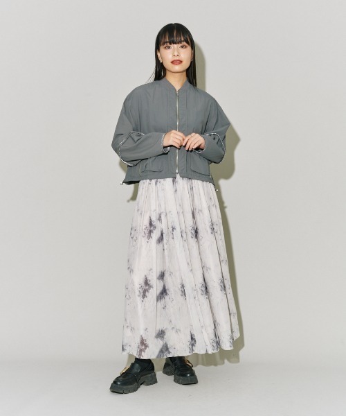 terrace(テラス)の「プリントチュールフレアースカート(スカート・レディース・ブラック系その他/ホワイト系その他2/ホワイト系その他・MEDIUM)」の2枚目の写真