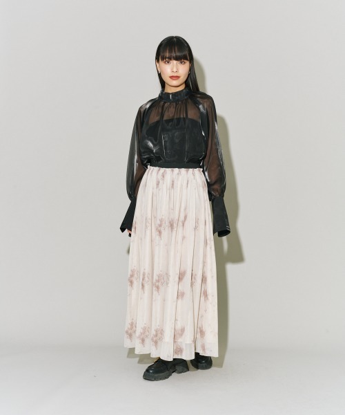 terrace(テラス)の「プリントチュールフレアースカート(スカート・レディース・ブラック系その他/ホワイト系その他2/ホワイト系その他・MEDIUM)」の13枚目の写真