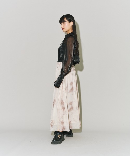 terrace(テラス)の「プリントチュールフレアースカート(スカート・レディース・ブラック系その他/ホワイト系その他2/ホワイト系その他・MEDIUM)」の14枚目の写真