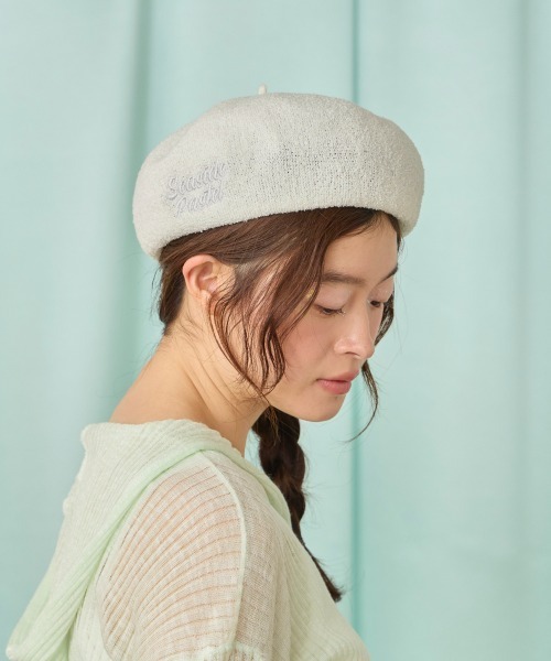 kaorinomori（カオリノモリ）の「kaorinomori オークベレー マリン / カオリノモリ（ハンチング/ベレー帽・レディース・ブルー/ブラック/ホワイト/ライトグリーン・M/57.5cm）」の6枚目の写真