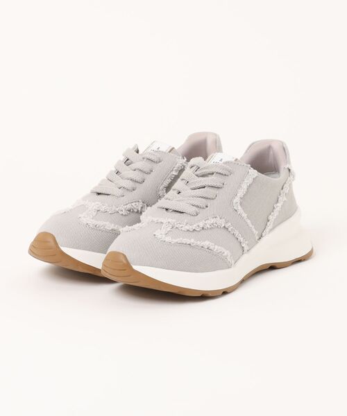 LANVIN en Bleu（ランバンオンブルー）の「レースアップデニムスニーカー（スニーカー・レディース・グレー/ライトイエロー/ブラック/ライトブルー/ホワイト・22.5cm/23.0cm/23.5cm/24.0cm/24.5cm）」の3枚目の写真