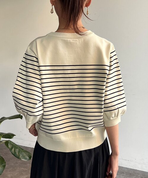 Chez toi(シェトワ)の「5分袖コンパクトニット(ニット/セーター・レディース・アイボリー/ブラック/ホワイト/レッド・FREE)」の21枚目の写真