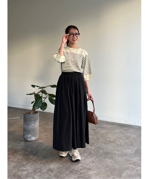 Chez toi(シェトワ)の「5分袖コンパクトニット(ニット/セーター・レディース・アイボリー/ブラック/ホワイト/レッド・FREE)」の5枚目の写真