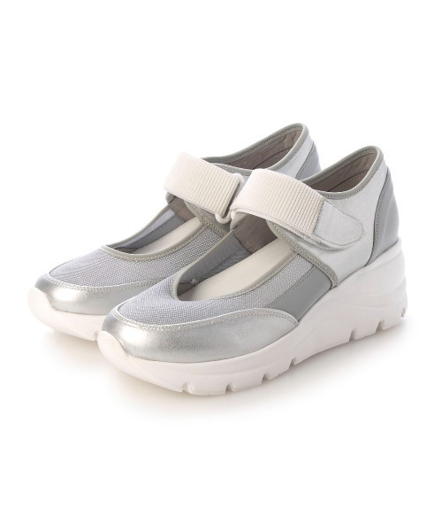 ing(イング)の「【WEB限定】厚底メッシュストラップスニーカー(スニーカー・レディース・ブラック/アイボリー/シルバー・S/M/L)」の3枚目の写真