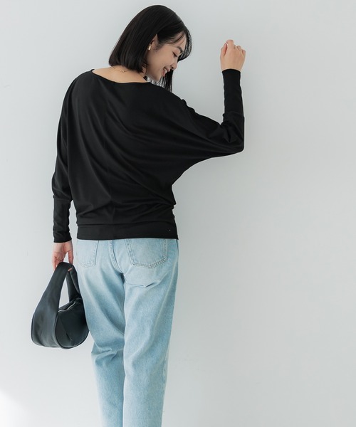 coca(coca)(コカ)の「ドルマンスリーブTシャツ(Tシャツ/カットソー・レディース・グレー/ブラック/チャコール・L/M)」の15枚目の写真