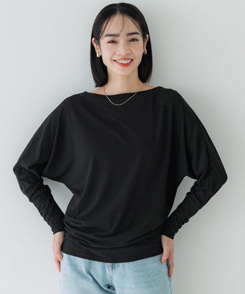 coca(coca)(コカ)の「ドルマンスリーブTシャツ(Tシャツ/カットソー・レディース・グレー/ブラック/チャコール・L/M)」の13枚目の写真
