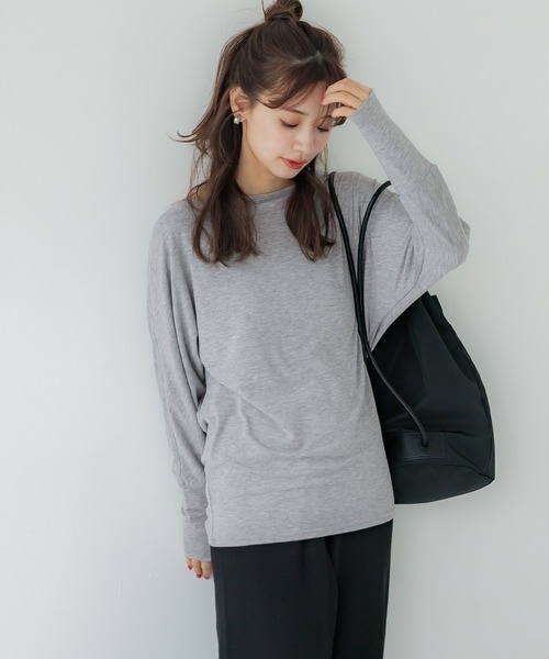 coca(coca)(コカ)の「ドルマンスリーブTシャツ(Tシャツ/カットソー・レディース・グレー/ブラック/チャコール・L/M)」の11枚目の写真