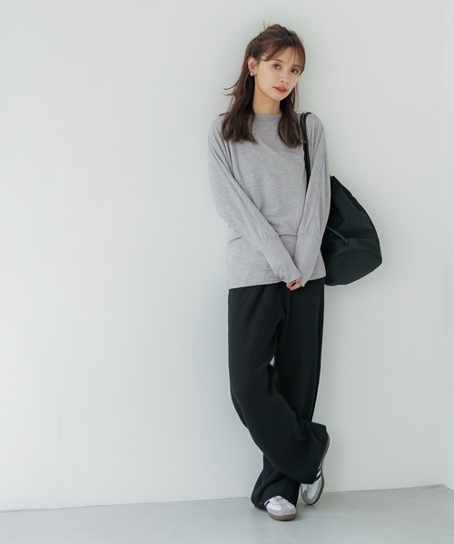 coca(coca)(コカ)の「ドルマンスリーブTシャツ(Tシャツ/カットソー・レディース・グレー/ブラック/チャコール・L/M)」の10枚目の写真