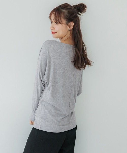 coca(coca)(コカ)の「ドルマンスリーブTシャツ(Tシャツ/カットソー・レディース・グレー/ブラック/チャコール・L/M)」の9枚目の写真