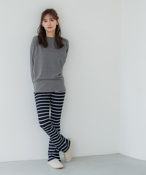 coca(coca)(コカ)の「ドルマンスリーブTシャツ(Tシャツ/カットソー・レディース・グレー/ブラック/チャコール・L/M)」の7枚目の写真