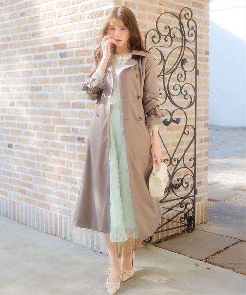 SWINGLE（スウィングル）の「NEWベーシック美シルエットトレンチコート（トレンチコート・レディース・ベージュ/ネイビー/カーキ・SMALL/MEDIUM）」の2枚目の写真