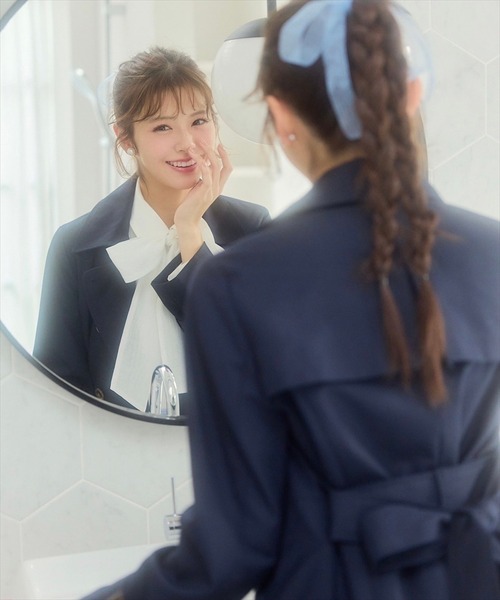 SWINGLE（スウィングル）の「NEWベーシック美シルエットトレンチコート（トレンチコート・レディース・ベージュ/ネイビー/カーキ・SMALL/MEDIUM）」の7枚目の写真