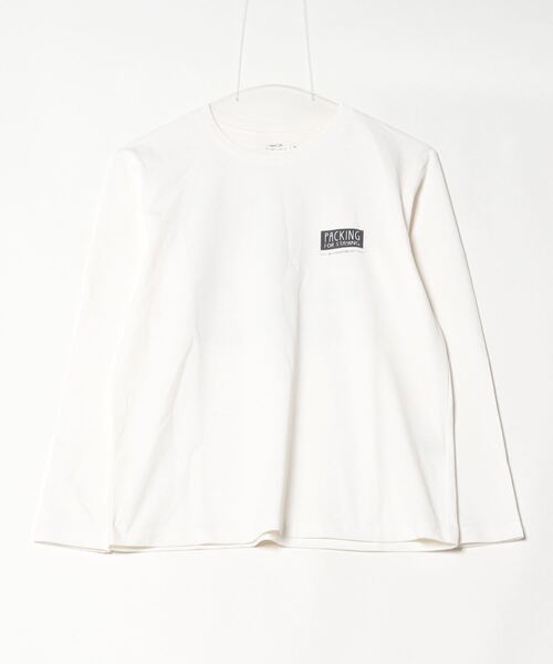 TIGORA(ティゴラ)の「ティゴラ TIGORA グラフィック長袖T パッキングリスト(Tシャツ/カットソー・レディース・オフホワイト/グリーン・S/M/L/XL)」の1枚目の写真