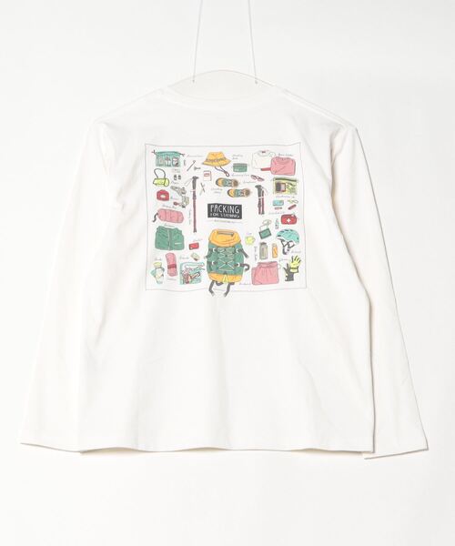 TIGORA(ティゴラ)の「ティゴラ TIGORA グラフィック長袖T パッキングリスト(Tシャツ/カットソー・レディース・オフホワイト/グリーン・S/M/L/XL)」の3枚目の写真