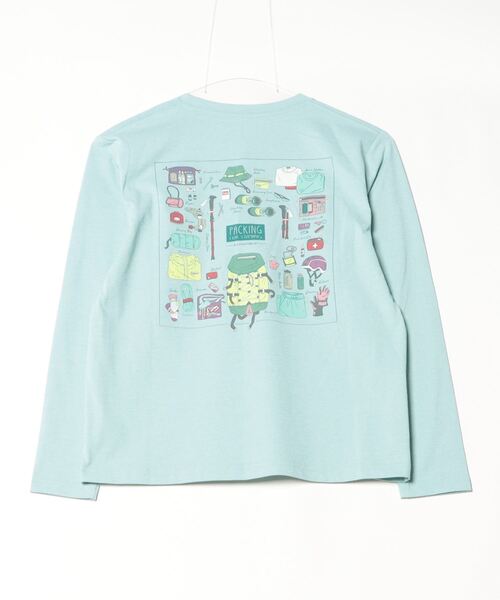 TIGORA(ティゴラ)の「ティゴラ TIGORA グラフィック長袖T パッキングリスト(Tシャツ/カットソー・レディース・オフホワイト/グリーン・S/M/L/XL)」の4枚目の写真