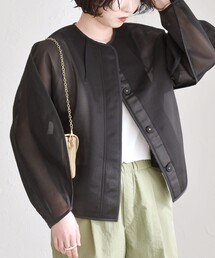 quaranciel:〈手洗い可能〉シアー ドルマン ブルゾン ジャケット