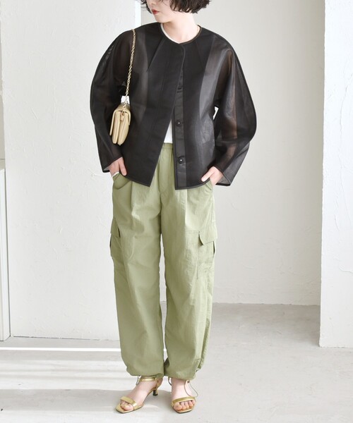 カランシエル（quaranciel）/quaranciel:〈手洗い可能〉シアー ドルマン ブルゾン ジャケット セール】quaranciel:〈手洗い可能〉シアー ドルマン ブルゾン