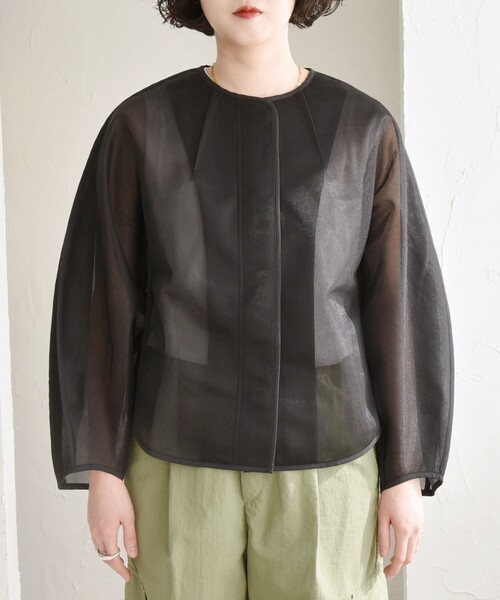 セール】quaranciel:〈手洗い可能〉シアー ドルマン ブルゾン