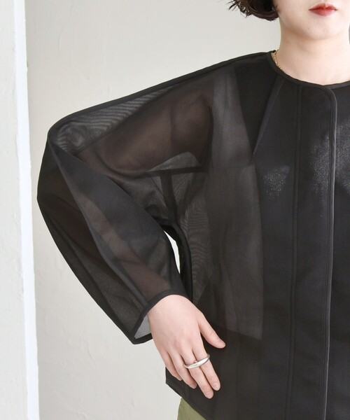 セール】quaranciel:〈手洗い可能〉シアー ドルマン ブルゾン