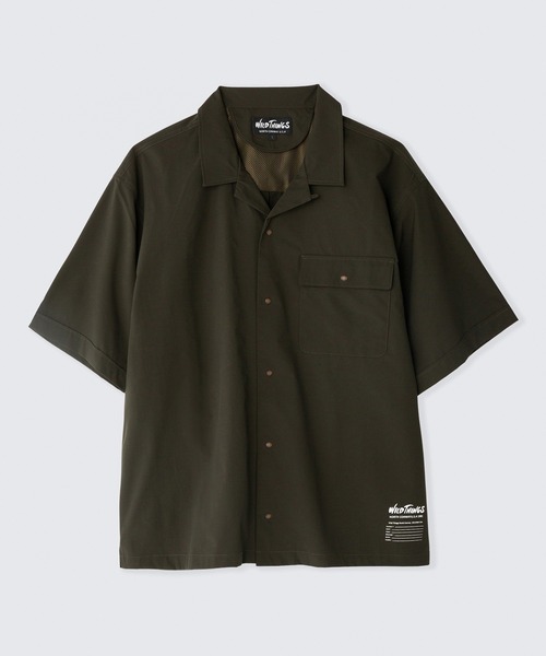 WILD THINGS（ワイルドシングス）の「WILD THINGS/ワイルドシングス OPEN COLLAR POCKET SHIRT 半袖シャツ（Tシャツ/カットソー・メンズ・オリーブ/ブラック/グレー・XL/L/M）」の9枚目の写真