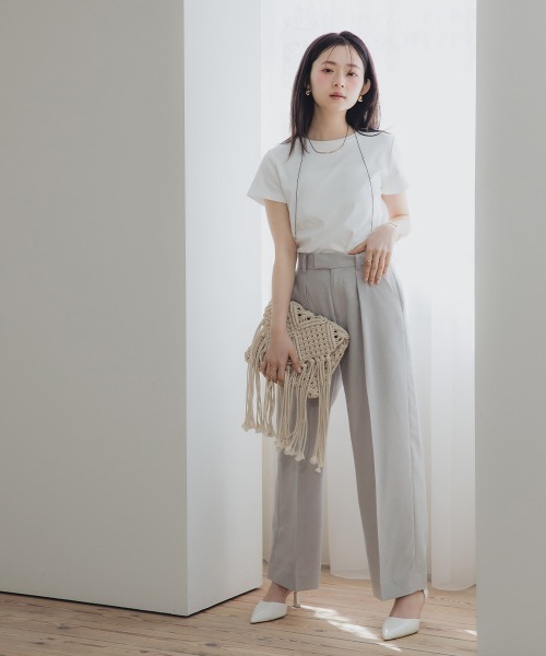 Petitjo（プッチージョ）の「小さいサイズ　綿混コンパクトTシャツ　低身長さん・小柄女性（Tシャツ/カットソー・レディース・ホワイト/ブルー・PL/PSS/PS/PM）」の15枚目の写真