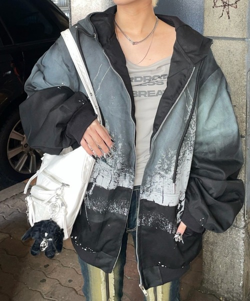 【まめた】大判/ダークグレーオーバーダイ　No.635 haveyoudiedbefore?】MM Overdyed Canvas Hoodie / 【ハブユー