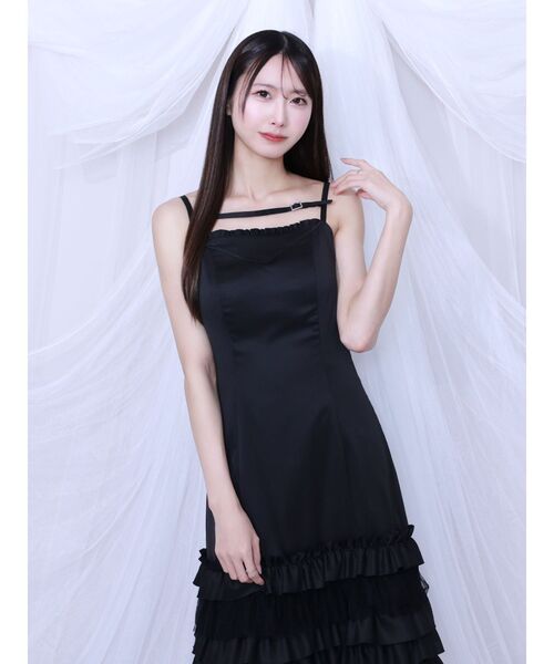 EATME（イートミー）の「フリルキャミワンピース（ワンピース・レディース・ブラック/オフホワイト・FREE）」の7枚目の写真