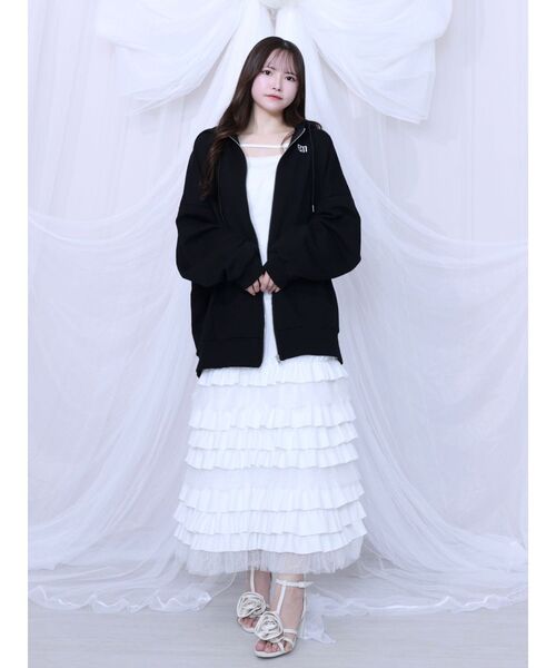 EATME（イートミー）の「フリルキャミワンピース（ワンピース・レディース・ブラック/オフホワイト・FREE）」の16枚目の写真