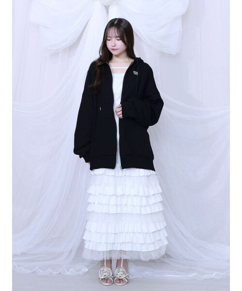 EATME（イートミー）の「フリルキャミワンピース（ワンピース・レディース・ブラック/オフホワイト・FREE）」の17枚目の写真