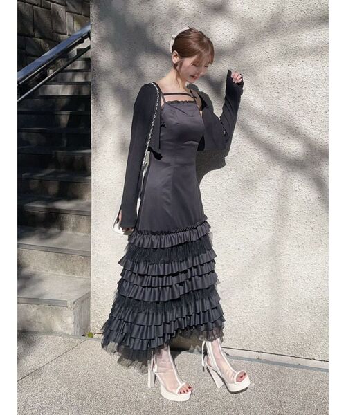 EATME（イートミー）の「フリルキャミワンピース（ワンピース・レディース・ブラック/オフホワイト・FREE）」の20枚目の写真