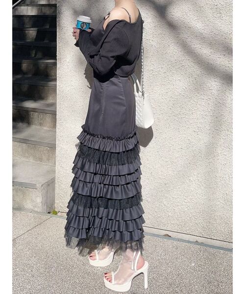 EATME（イートミー）の「フリルキャミワンピース（ワンピース・レディース・ブラック/オフホワイト・FREE）」の21枚目の写真