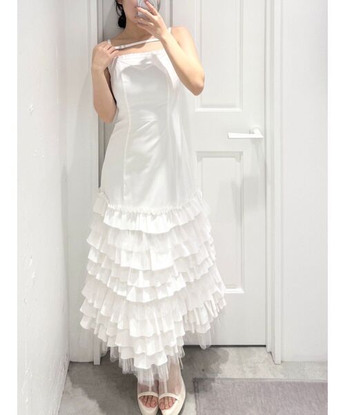 EATME（イートミー）の「フリルキャミワンピース（ワンピース・レディース・ブラック/オフホワイト・FREE）」の22枚目の写真