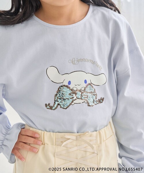 ROPE' PICNIC（ロペピクニック）の「【ROPE' PICNIC×Sanrio characters】【KIDS】スパンコールトップス（Tシャツ/カットソー・キッズ・サックスブルー/ラベンダー・S/M/L）」の2枚目の写真