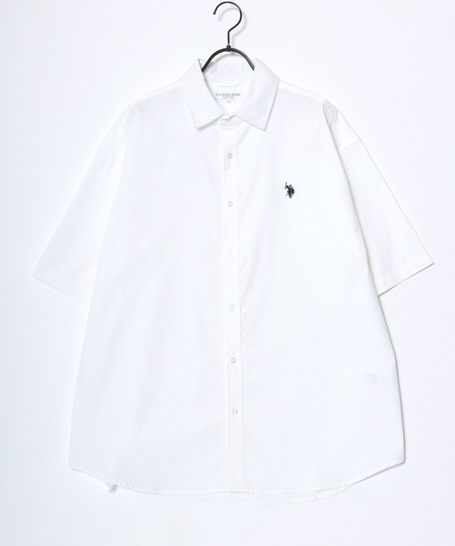 U.S. POLO ASSN.（ユーエスポロアッスン）の「U.S. POLO ASSN./ユーエスポロアッスン オーバーサイズ 無地 ストライプ チェック ロゴ ワンポイント刺繍 レギュラーカラー 半袖シャツ/レディース メンズ（シャツ/ブラウス・メンズ・ブルー系その他2/ブルー系その他3/ホワイト系その他/ブラック系その他/ブルー系その他/ライトブルー/ブラック/ホワイト・LL/M/L）」の13枚目の写真