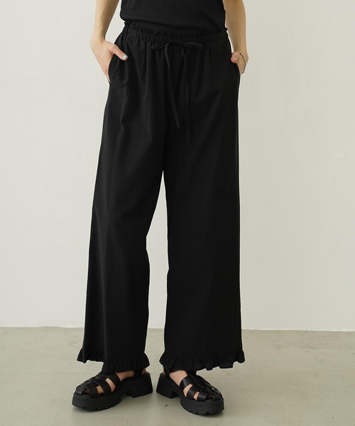 MILKFED.(ミルクフェド)の「RUFFLE GATHERED PANTS(その他パンツ・レディース・ライトブルー/ライトピンク/ブラック・M/S)」の2枚目の写真
