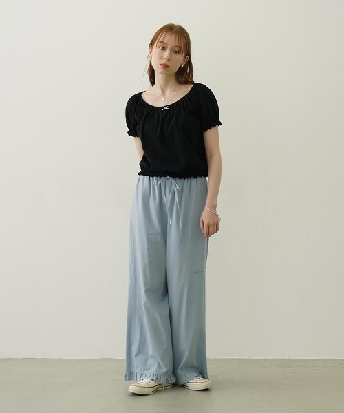 MILKFED.(ミルクフェド)の「RUFFLE GATHERED PANTS(その他パンツ・レディース・ライトブルー/ライトピンク/ブラック・M/S)」の20枚目の写真