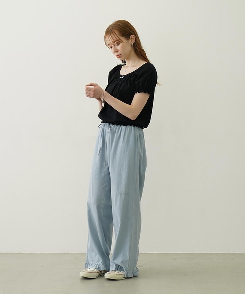 MILKFED.(ミルクフェド)の「RUFFLE GATHERED PANTS(その他パンツ・レディース・ライトブルー/ライトピンク/ブラック・M/S)」の21枚目の写真