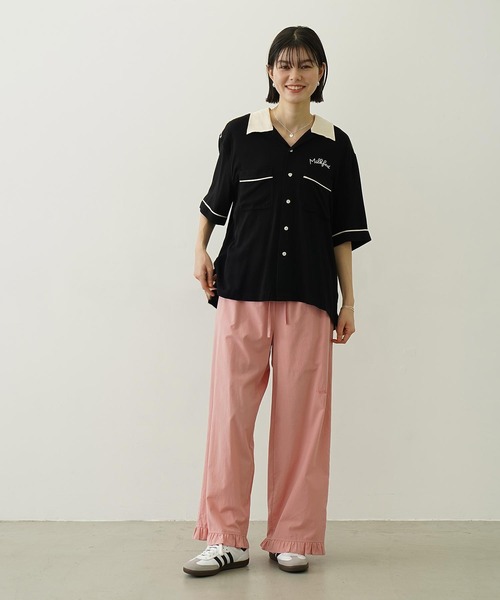 MILKFED.(ミルクフェド)の「RUFFLE GATHERED PANTS(その他パンツ・レディース・ライトブルー/ライトピンク/ブラック・M/S)」の9枚目の写真