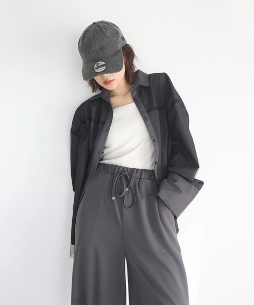aoi kanazawa × hellamレイヤードデザインオーバーサイズシャツ レイヤードデザイン オーバーサイズシャツ（シャツ/ブラウス