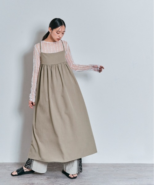 W:Huku(フーク)の「ボリューム ロング キャミ ワンピース(ワンピース・レディース・ブラック/グレー/ベージュ・M/L)」の5枚目の写真
