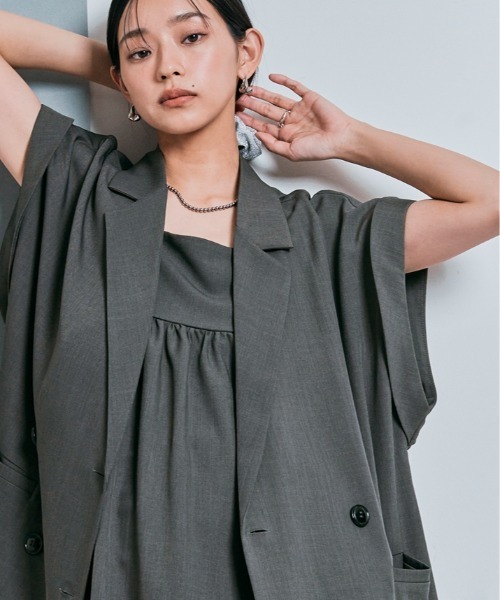 W:Huku(フーク)の「ボリューム ロング キャミ ワンピース(ワンピース・レディース・ブラック/グレー/ベージュ・M/L)」の14枚目の写真