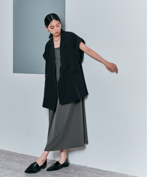 W:Huku(フーク)の「ボリューム ロング キャミ ワンピース(ワンピース・レディース・ブラック/グレー/ベージュ・M/L)」の15枚目の写真